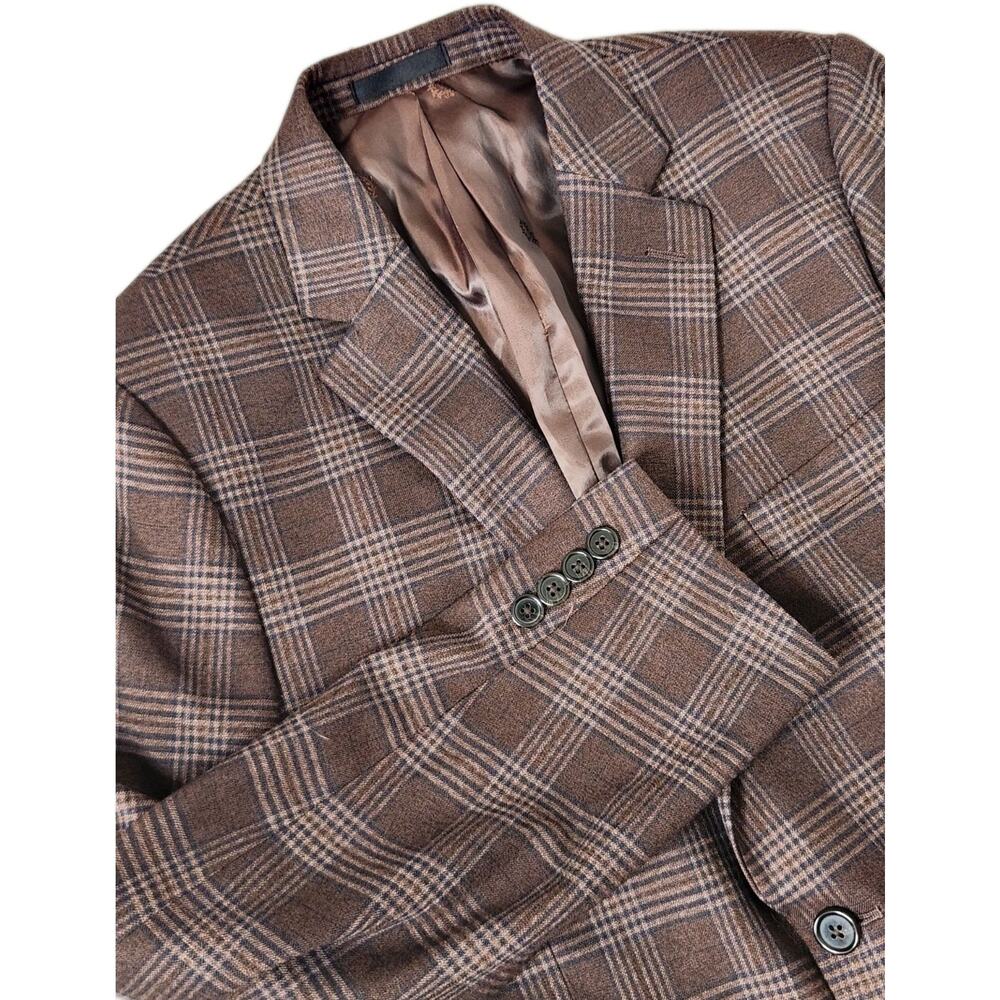 Ralph Lauren Men's 42 S Classic-Fit Ultraflex Stretch Brown Plaid Sports Blazer
